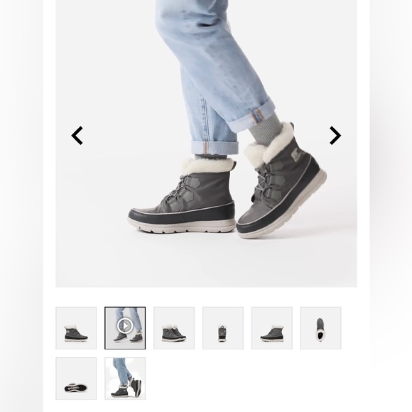 SOREL Explorer Carnival Boot with Faux Fur Collar ✨ Quarry Size 9 | waterproof - Picture 8 of 13